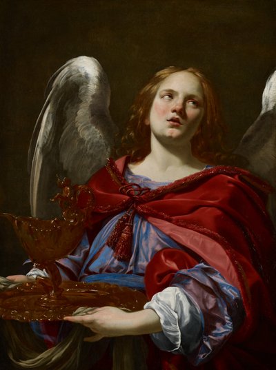 Angels with Attributes of the Passion: Angel Holding the Vessel and Towel for washing the hands of Pontius Pilate, c.1624 by Simon Vouet